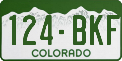 CO license plate 124BKF