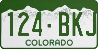 CO license plate 124BKJ