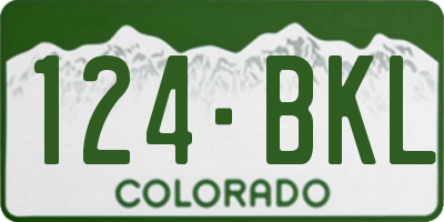 CO license plate 124BKL