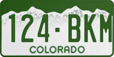 CO license plate 124BKM