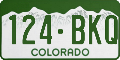 CO license plate 124BKQ
