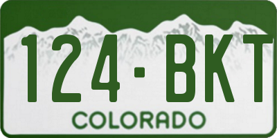 CO license plate 124BKT