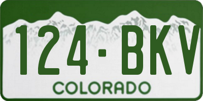 CO license plate 124BKV