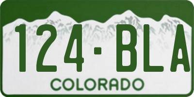 CO license plate 124BLA