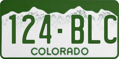 CO license plate 124BLC