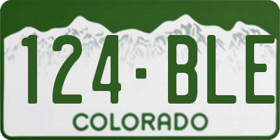 CO license plate 124BLE