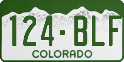 CO license plate 124BLF