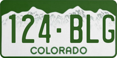 CO license plate 124BLG