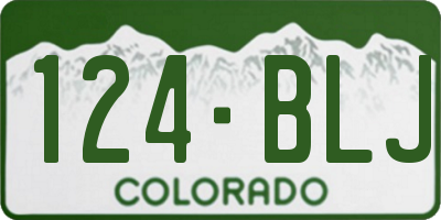 CO license plate 124BLJ