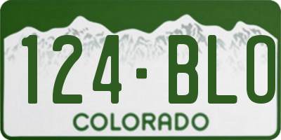 CO license plate 124BLO