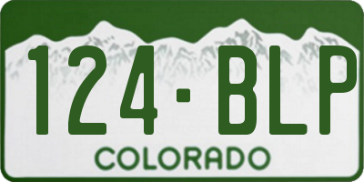 CO license plate 124BLP