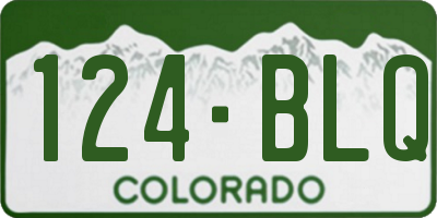 CO license plate 124BLQ