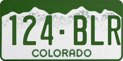 CO license plate 124BLR