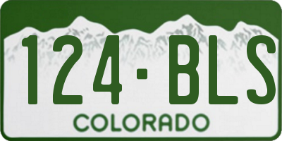 CO license plate 124BLS