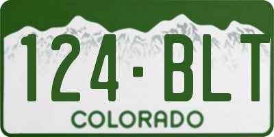 CO license plate 124BLT