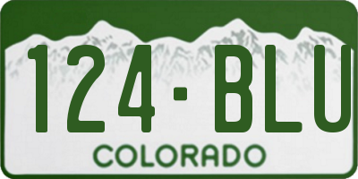 CO license plate 124BLU