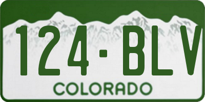 CO license plate 124BLV