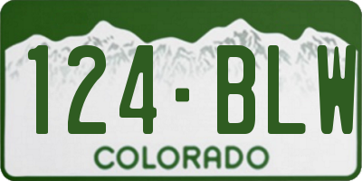 CO license plate 124BLW