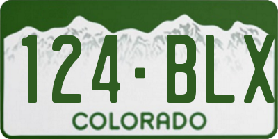 CO license plate 124BLX