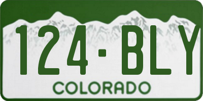 CO license plate 124BLY