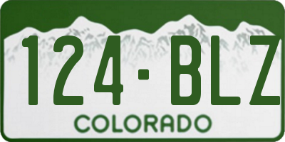 CO license plate 124BLZ