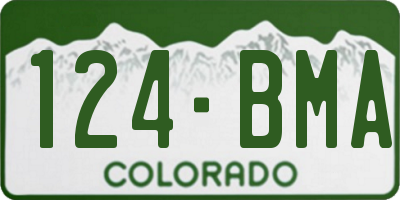 CO license plate 124BMA