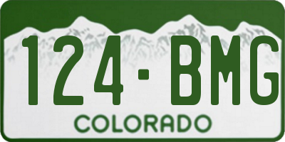 CO license plate 124BMG