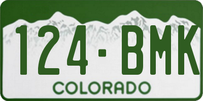 CO license plate 124BMK