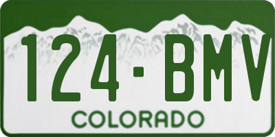 CO license plate 124BMV