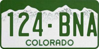 CO license plate 124BNA