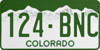 CO license plate 124BNC