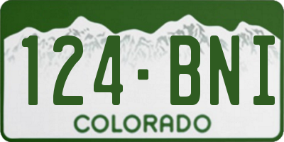 CO license plate 124BNI