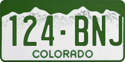 CO license plate 124BNJ