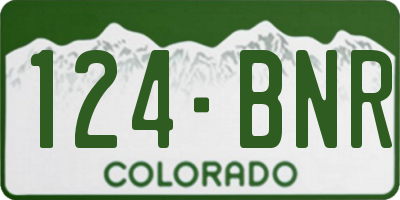 CO license plate 124BNR
