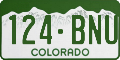 CO license plate 124BNU