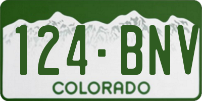 CO license plate 124BNV