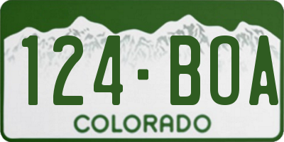 CO license plate 124BOA