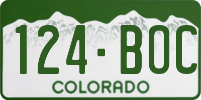 CO license plate 124BOC
