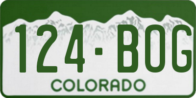 CO license plate 124BOG
