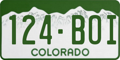 CO license plate 124BOI