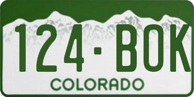 CO license plate 124BOK