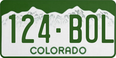 CO license plate 124BOL