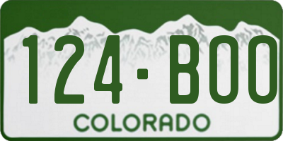CO license plate 124BOO