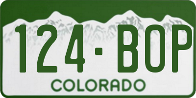 CO license plate 124BOP