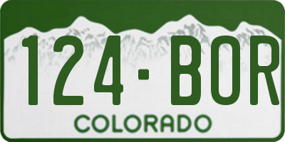 CO license plate 124BOR