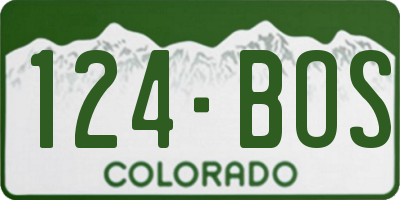 CO license plate 124BOS