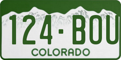 CO license plate 124BOU