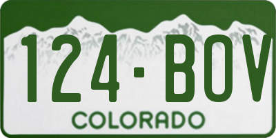 CO license plate 124BOV