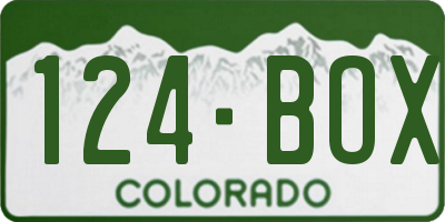 CO license plate 124BOX