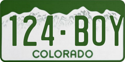 CO license plate 124BOY